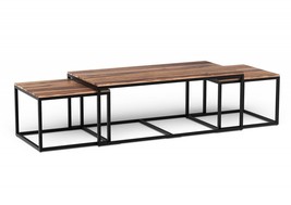 Set Of 3 Natural Wood Nesting Coffee And End Tables - $19,474.73 MXN