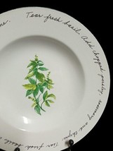 Gibson Designs HERB GARDENS 4-Rim Soup Bowls 8 ½” D Words On Rim Pasta Dish - $58.41