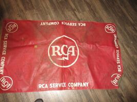 Vintage RCA VINYL WORK SERVICE MAT TUBES 30"x50" dirty - $34.64