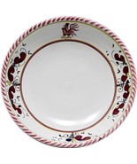 Coupe Bowl Deruta Majolica Orvieto Rooster Round Shallow Red Ceramic Dis... - £79.03 GBP