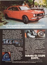 1972 Print Ad Subaru GL Coupe Red Sporty Car Up to 30 Miles Per Gallon - £16.33 GBP