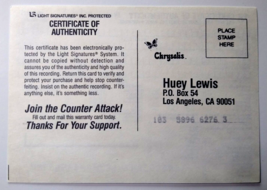 Huey Lewis And The News Album Insert Mail In Postcard UNUSED Vintage 1980&#39;s - $14.94