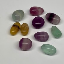 163.5g, 0.9&quot;-1.3&quot;, 10pcs, Multi Color Fluorite Crystal Tumbled Stones, B28748 - £16.08 GBP