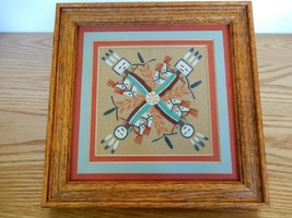 Vtg framed southwestern sand painting titled &quot;Rainbow&quot; signed by artist - £23.98 GBP