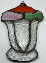 Suncatcher/Stained Glass Handmade Ice Cream Sundae Multi Colored Bubble 6.5 x 4&quot; - £13.42 GBP