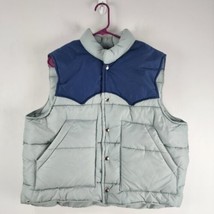 Vintage 90s Westwind Puffer Vest Jacket Adult Gray Blue USA Made - $26.23