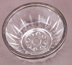 Cut Crystal Bowl w/Silver Plated Rim-Made in Italy-Candy Dish-4.75" Across - $22.49