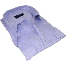 Men's Ciazzo Turkey 100% Linen Breathable Shirt Short Sleeves #Linen 65 Lavender image 3