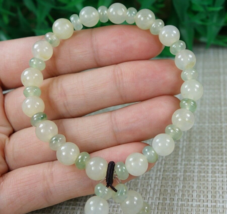 Certified Icy yellow 100% Natural A Jadeite jade Beads Bracelets 手链 - £136.62 GBP