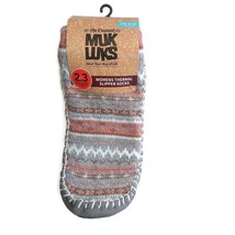 MUK LUKS Womens Thermal Slipper Socks L/XL Shoe Size 8/10 Multi-Color Co... - $19.68