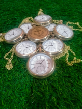 Lot Of 10 Nautical Vintage American Elgin Look Collectibl Antique 2&quot;Pocket Watch - £119.48 GBP