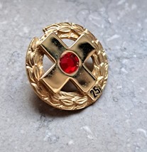 DRC German Red Cross Honor Pin Silver 925 Gold Plated 25 Blood Donation-... - $22.44
