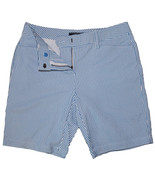 Lands End Women, Size 12 Petite, 10&quot; Inseam Seersucker Shorts, Pond Blue... - £14.36 GBP