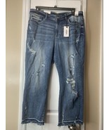 NWT Judy Blue Sz 18W High Waist Just Like Candy Straight Distressed Denim - $37.36