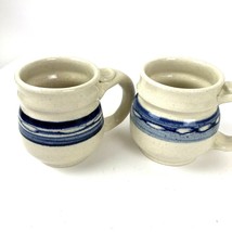 Vintage Pottery Mugs Stoneware Handmade Southwest Bohemian artisan UT set of 2 - £21.02 GBP