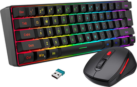 Snpurdiri 60% Wireless Gaming Keyboard and Mouse Combo, Include 2.4G Sma... - £46.81 GBP