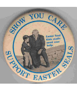 EASTER SEALS KIDS 2 VINTAGE 1970&#39;S 8 cm BUTTONS CHARITY SHOW YOU CARE CA... - $161.36 MXN