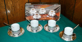 Vintage Paul Revere Silversmiths Silver Plated Demi Tasse Set For Four - £7.19 GBP