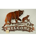 Bear Welcome Sign 20 inch Laser Cut Metal Decorative Hanging Wall Art Ru... - $44.42