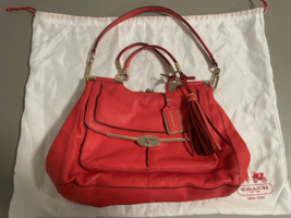 Coach (K-28220) Madison Pinnacle Pebbled Leather Carrie Satchel Medium in Dark S - $100.00