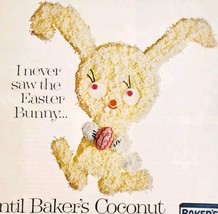 1962 Baker&#39;s Angel Flake Coconut Easter Bunny Cake Advertisement Baking ... - $29.99