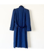 Vintage Saks 5th Ave ILGWU  Union Royal Blue Black Check Long Coat Velve... - $2,365.87 MXN
