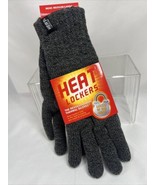 Heat Lockers Mens Gray Knit Insulating Thermal Faux Fur Lined Gloves Siz... - $13.77 CAD