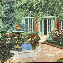 Courtyard of Little Theatre Postcard Linen Vintage New Orleans Louisiana USA - £7.73 GBP