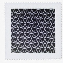 ChillStick Quilt: 8x8 Black Square with White Hockey Sticks - £30.54 GBP