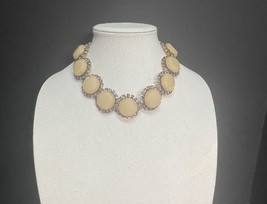J CREW 9 Faceted Yellow Stones with Rhinestones Statement Vintage Necklace - $15.00