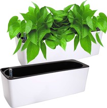 Fasmov 16X 5.5-Inch Rectangle Self Watering Planter With Water Level, And Herbs - £35.58 GBP