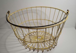 VTG Wire Egg Basket Yellow With Handle - £36.82 GBP