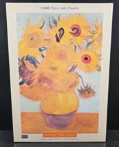 Vincent Van Gogh Vase With Twelve Sunflowers 1000 Pc Art Puzzle Fun Kid Gift NEW - £28.48 GBP