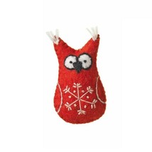 Fair Trade Holiday Handmade Red Snowflake Owl Christmas Tree Ornament - £7.72 GBP