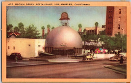 Vtg Postcard California Los Angeles Brown Derby Restaurant Unposted - £4.44 GBP
