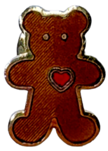 Hallmark Cards Teddy Bear with Heart Pin Brooch Small 3/4 in 1980s 1986 Vintage - £4.71 GBP