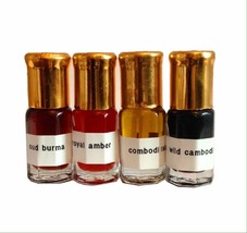 Dehnal Oudh Cambodi+Dehnal Oudh Burma+Royal Amber+Wlid Cambodi High Quality Oils - £55.07 GBP