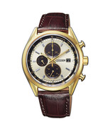 Citizen Eco Drive Mens Watch Solar Chronograph Gold, Champagne, Brown Le... - $4,747.28 MXN