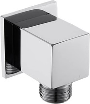 Weirun Brass Modern Bathroom Square Shower Hose Connector 1/2&quot; Npt Wall, Chrome - £23.92 GBP