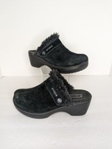 Crocs Womens Black Cobbler Clogs Size 7 Suede Faux Sherpa Lined Slip On ... - £19.79 GBP