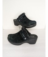 Crocs Womens Black Cobbler Clogs Size 7 Suede Faux Sherpa Lined Slip On ... - £19.79 GBP