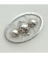 HECHO VINTAGE MEXICAN 925 STERLING SILVER SWIRL TWIST DOME PIN BROOCH - $857.47 MXN
