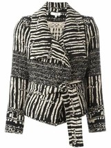 IRO Aska Embroidered Knit Jacket Moto Style Wrap in Black $798, Sz 40 - $148.49