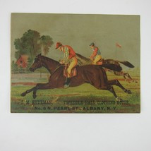 Victorian Trade Card LARGE Horse Race S.M. Hydeman Clothing Albany New York - $24.99