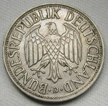 1956-D Germany 1 Mark XF Coin AD943 - £22.34 GBP