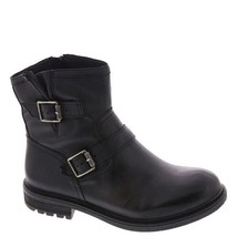 Women&#39;s Sofft Lalana Black Leather Ankle Buckle Zipper Boots Size 11 - £39.56 GBP