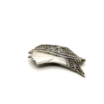 Vintage Sterling Silver Victorian Female Face Up Inlay Marcasite Stone B... - £59.21 GBP