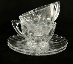 Vintage Heisey Crystolite Lot of 2 Clear Glass Cup and Saucer - £11.09 GBP