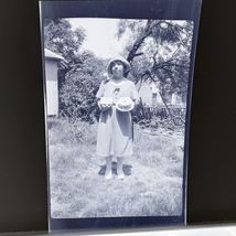Vintage Photo Negative Woman In Hat Holding A Cake 1920s - $8.70 Vintage Photo Negative Woman In Hat Holding A Cake 1920s - $8.70