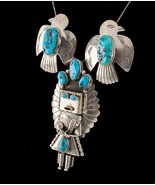 Navajo Sterling Silver Turquoise Kachina Tuxedo Set w/ Eagles - $2,215.27 CAD